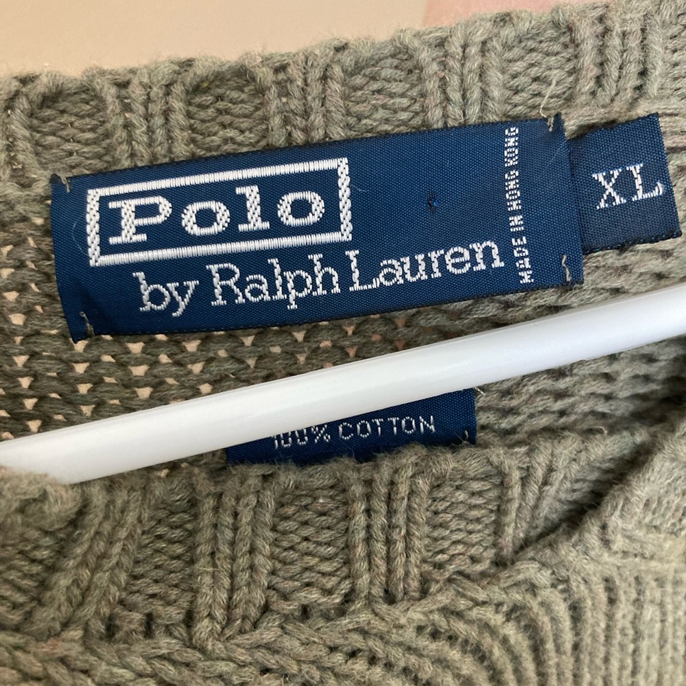 Polo Ralph Lauren 100% Cotton Olive Green Sweater